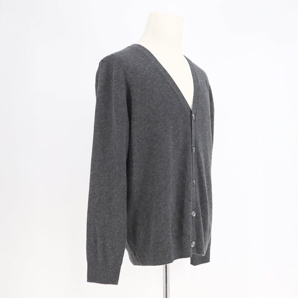 QUINCE Men's Mongolian Cashmere V-Neck Cardigan Sweater Dark Gray Size L - Picture 2 of 5